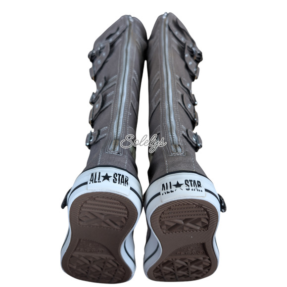 Converse 2012 XXHI 7 Multi Strap Grey Buckle Knee High Sneaker Boot Womens 9.5 - Picture 7 of 12